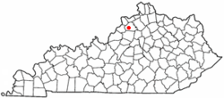 Location of New Castle, Kentucky