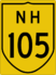 National Highway 105 marker