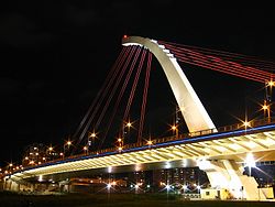 DaZhi Bridge night view, shot from DaJia Riverside Park.