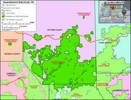 Location Map of Susquehannock State Forest Holdings