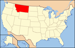 Location of the state of Montana in the United States