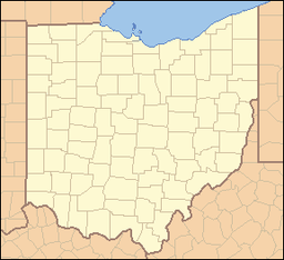 Location of Buckeye Lake State Park in Ohio