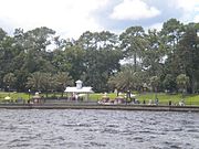 Riverfront view of Stockton Park