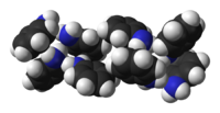 Space-filling model of solid aniline