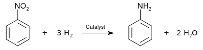 Aniline from Nitrobenzene.svg