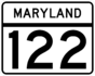 Maryland Route 122 marker