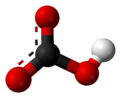 Ball and stick model of bicarbonate