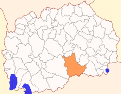 Location of Kavadarci Municipality