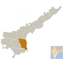 Location of Nellore district in Andhra Pradesh