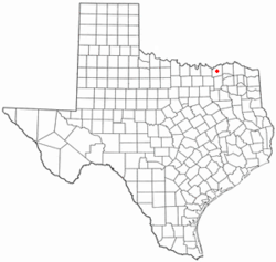 Location of Bonham, Texas