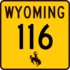 Wyoming Highway 116 marker