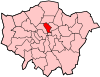 Location of the London Borough of Islington in Greater London