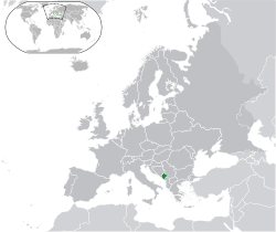 Location of  LGBT rights in Montenegro  (Green)in Europe  (Dark Grey)  –  [Legend]