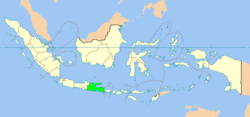 Location of East Java in Indonesia