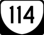 State Route 114 marker