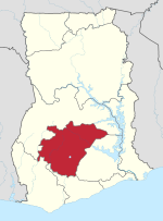 Location of Ashanti Region in GhanaMap of Ashanti