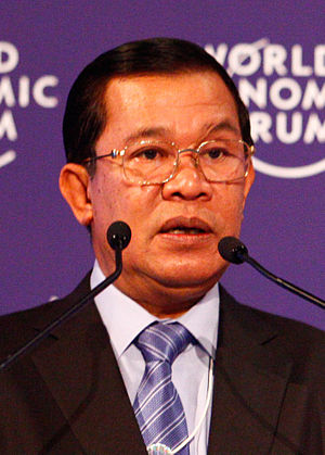 Hun Sen at the World Economic Forum on East Asia in 2010.