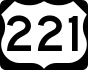 U.S. Route 221 marker