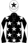 Black, White stars, diabolo on sleeves, White cap, Black star