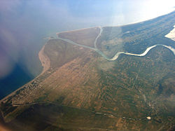 The Buna estuary with Velipojë to the left