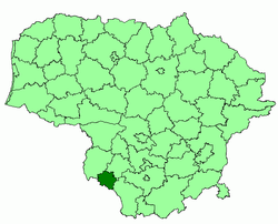 Location of Kalvarija municipality within Lithuania