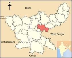 Location of Bokaro district in Jharkhand