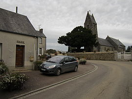 Town hall and the church of Saint-Aubin