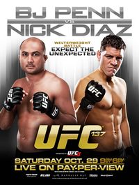 A poster or logo for UFC 137: Penn vs. Diaz.