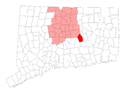 Location within Hartford County, Connecticut