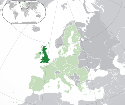 Location of United Kingdom