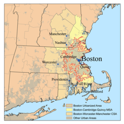 Location of Boston Combined Statistical Area