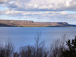 The Malcolm Bluff near Purple Valley,as seen across Colpoy's Bay