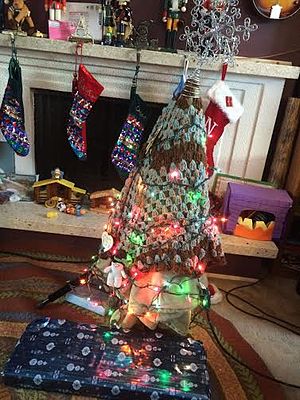 A homemade Christmas tree.