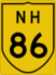 National Highway 86 marker