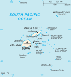 Fiji's Map Showing The Location Of Lautoka