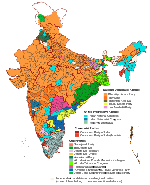 Indische Parlamentswahl 2014 Parteien.svg