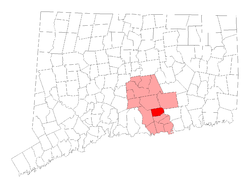 Location within Middlesex County, Connecticut