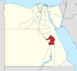 Qena Governorate on the map of Egypt