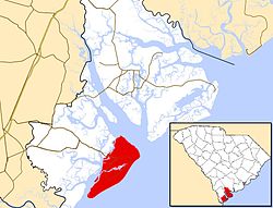 Location of Hilton Head Island in Beaufort County and South Carolina