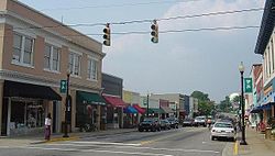 The historic downtown district of Apex