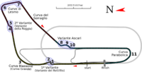 Layout of the Autodromo Nazionale Monza