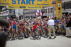 The start of the first leg of the 2010 race in Nevada City.