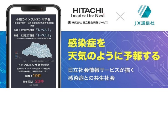 特定地域のインフルエンザ流行予測を配信--JX通信社と日立社会情報サービス