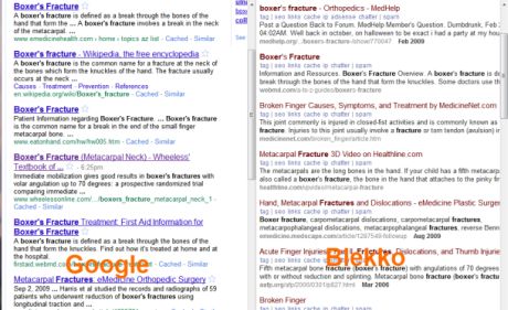 Blekkoが返す検索結果は、すがすがしいほどGoogleの結果と異なっている。Googleよりも良い結果が表示されることもあるが、そうでないときもある。