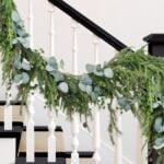 faux garland on stairs