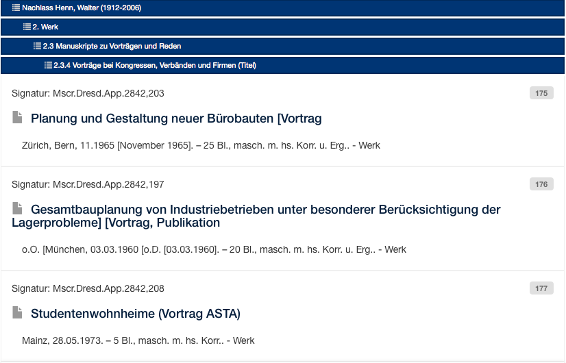 Online Ansicht des Findbuchs