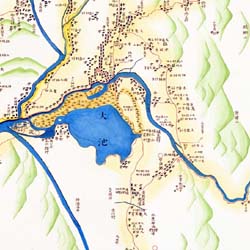 彩色見本（一部分）（第133図山城 河内・摂津）（彩色後）