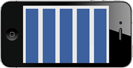 iPhone in landscape with the 5-column grid