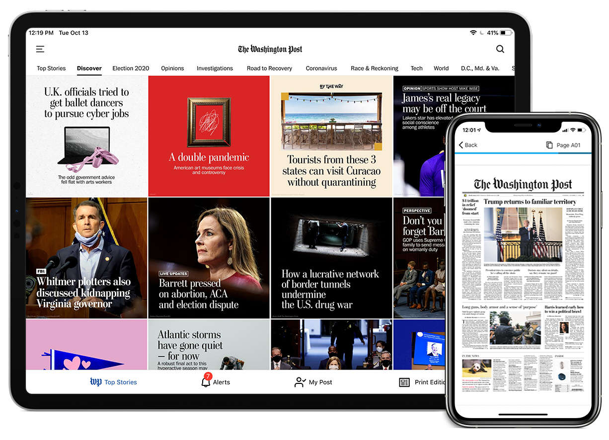 image of various devices viewing the Washington Post