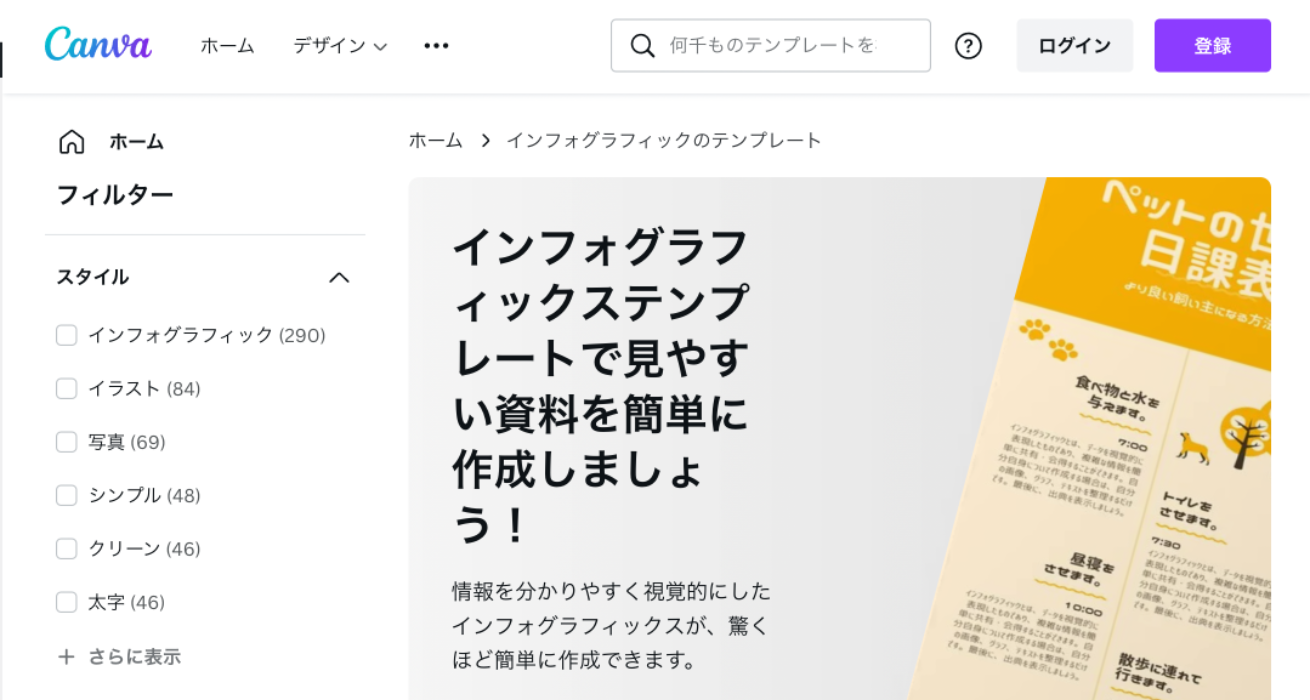 Adobe Expressのトップページ画像